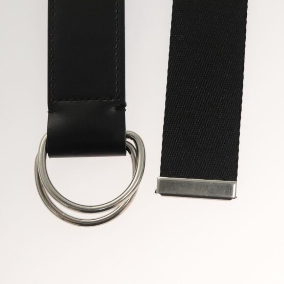 CELINE Double Ring Belt Canvas 45.3"" Black Auth - Picture 11 of 12